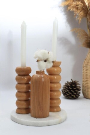 Kerzenständer aus Holz, 3-teiliges Set Vase - 1