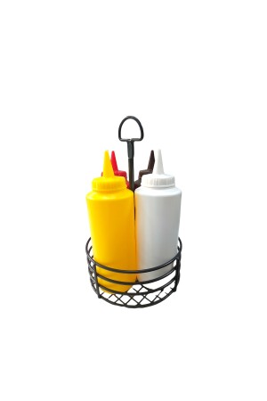 Ketchup, Mayonnaise, Senf, Barbecue-Sauce-Set mit Metallständer, 4 Saucenschalen mit Metallständer - 6