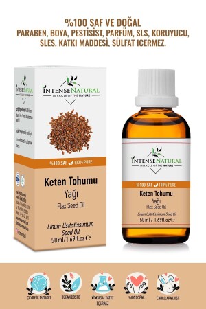 Keten Tohumu Yağı Soğuk Sıkım 50 ml %100 Saf ve Doğal Flax Seed Carrier Oil - 3