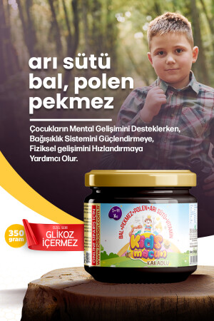 Kids Macun Çocuklara Özel, Glikozsuz, Bal, Pekmez, Polen, Arı Sütlü Kakaolu Çocuk Macunu 350 Gr. 707366 - 6