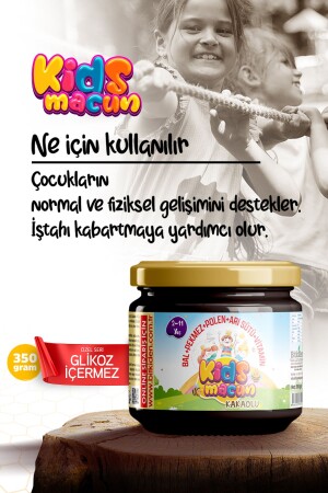 Kids Macun Çocuklara Özel- Glikozsuz- Bal- Pekmez- Polen- Arı Sütlü Kakaolu Çocuk Macunu 350 Gr. - 4