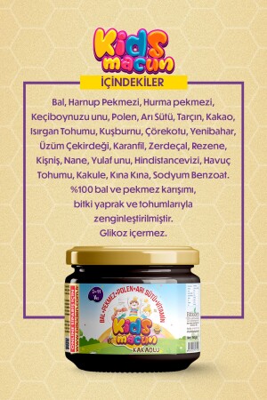 Kids Macun Çocuklara Özel- Glikozsuz- Bal- Pekmez- Polen- Arı Sütlü Kakaolu Çocuk Macunu 350 Gr. - 7