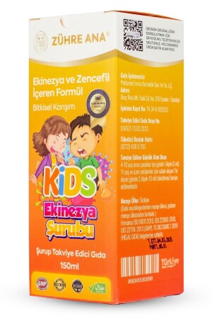 Kids Öksürük Şurubu Çocuklar Için - Ekinezya Ve Zencefil Içeren Şurup 150 ml - 6