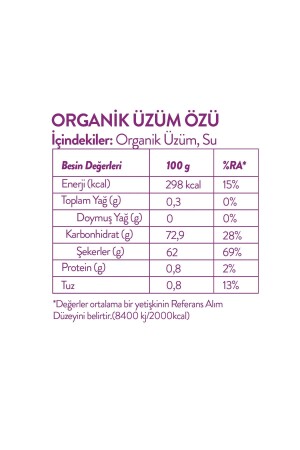 Kids Organik Üzüm Özü 290 gr ( Soğuk Sıkım ) Şeker Ilavesiz - 7