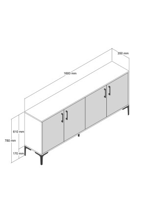 Kiev 160cm Konsol - Ceviz - Krem kvknsl160 - 7