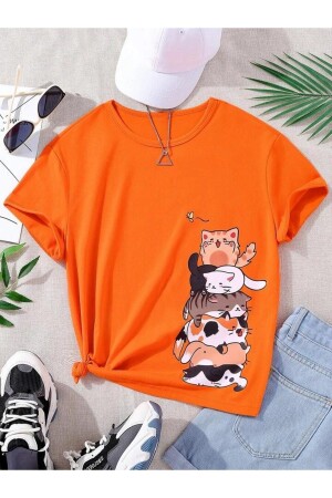 KINDER-T-SHIRT MIT KATZENDRUCK - 1