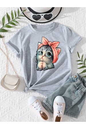 KINDER-T-SHIRT MIT KATZENDRUCK - 1