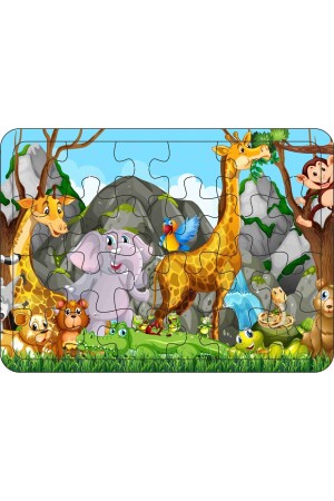 Kinderpuzzle aus Holz, 4er-Set, 24 Teile – U-Boot, Meerestiere, niedliche Tiere, Mühle, Puzzle003 - 8