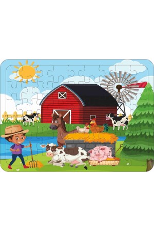 Kinderpuzzle aus Holz, 5er-Set, 54 Teile – U-Boot, Bauernhof, Schneespiel, Meer Puzzle025 - 6