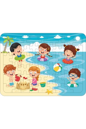 Kinderpuzzle aus Holz, 5er-Set, 54 Teile – U-Boot, Bauernhof, Schneespiel, Meer Puzzle025 - 7