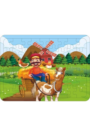 Kinderpuzzle aus Holz, 5er-Set, 54 Teile – U-Boot, Bauernhof, Schneespiel, Meer Puzzle025 - 9