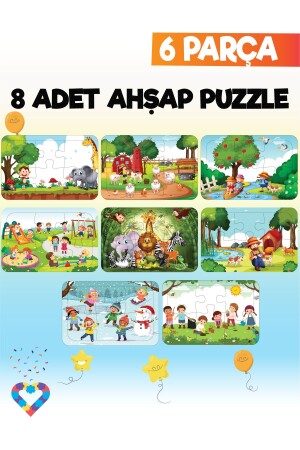 Kinderpuzzle aus Holz 6 Teile 8 Teile - 1