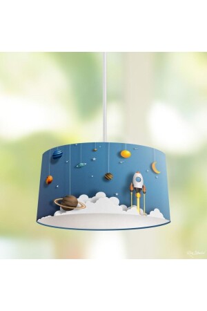 Kinderzimmer-Wolken und Space-Shuttle-Kinder-Pendelleuchte-Kronleuchter AVZBLTUZY - 2