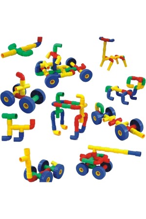 King Kids Tekerlekli Boru Lego 72 Parça Çantalı PRA-3664272-3589 - 6