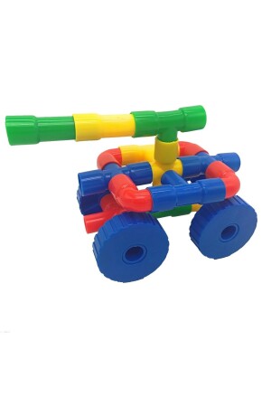 King Kids Tekerlekli Boru Lego 72 Parça Çantalı PRA-3664272-3589 - 7