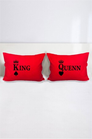 King Quenn Double Letter Deko-Kissenbezug, 50 x 70 cm, Rot - 1