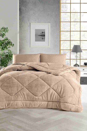 King-Size-Steppdecke – bunt – Wellsoft – Plüschweich – doppelseitig – 215 x 235 (220 x 240), Beige - 2