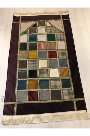 Kırkyama Patchwork Astarlı Kadife Çeyizlik Hediyelik Seccade - 2