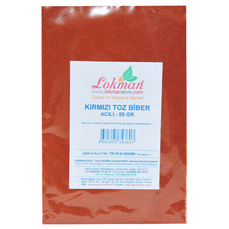 Kırmızı Toz Biber Acılı Renk Biberi 50 Gr Paket - 7