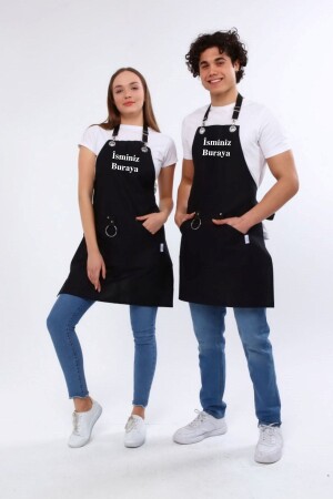 Kişiye Özel Isim Nakışlı Önlük Mutfak Kafe Chef Barista Garson Çiçekçi Kuaför Önlüğü 1 Adet - 4