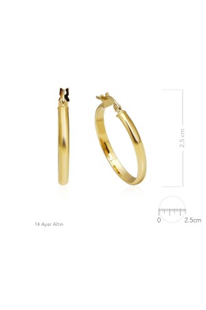 Klassischer Creolen-Ohrring aus 14 Karat Gold 2. 5cm - 7