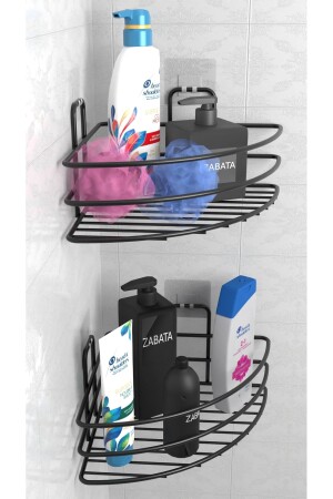 Klebendes 2er-Set Badezimmer-Eckregal, Dusche, Shampoo-Halter, Wand-Organizer, Organizer-Regal - 2