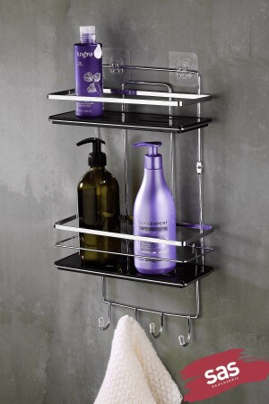 Klebstoff lebenslanger Edelstahl-Kristall, verstellbares Regal, Badezimmer-Organizer, Shampoo-Halter Lş-02 Kskk - 2