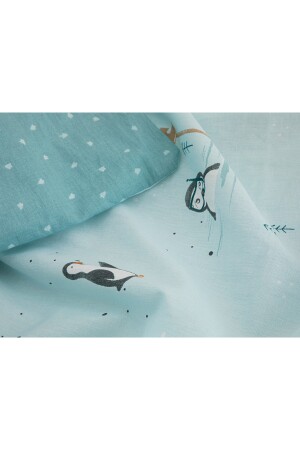 Kleiner Pinguin-Baumwollbettbezug-Set für Babys, 100 x 150 cm, Mintgrün, 10037112 - 5