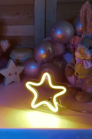 Kleiner sternförmiger Neon-LED-Leuchttisch für das Kinderzimmer, 15 x 14 cm, TBM-1329 - 6