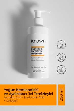 Known Yoğun Nemlendirici Jel Temizleyici 250 ml (MİKRO ALG-VİTAMİN C-HYALURONİK ASİT-KOLAJEN) KNW11 - 1