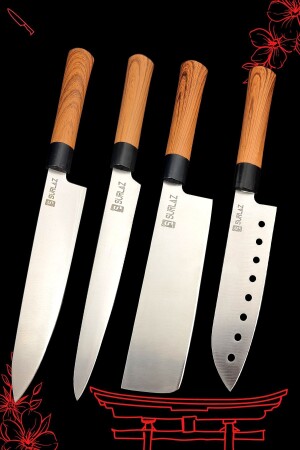 Kochmesser-Set, 4-teilig, japanische Serie, fernöstliche Kochmesser - 3