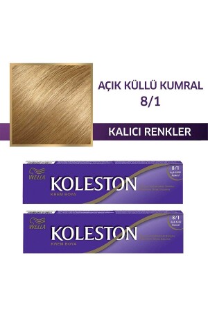 Koleston Einzeltubenfarbe 8/1 Light Ashy Auburn X 2 Stk - 2