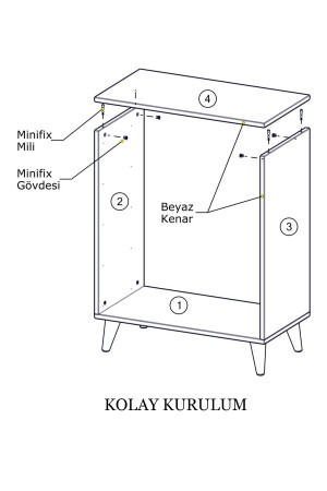 Kommode, glänzend weiß, 5 Schubladen, ländliche Kommode, Nachttisch, Holz, SFNYR-01 - 7