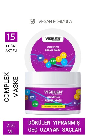 Komplexe reparierende Haarmaske, nährende, stärkende und feuchtigkeitsspendende Pflegebutter mit 15 natürlichen Wirkstoffen - 3