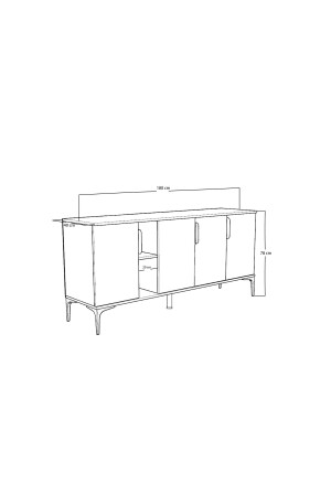 Konsole im Möbelstil, 4 Türen, Regale, 180 cm, Esszimmer, Büro, Wohnzimmereinheit (ANTHRAZIT-YUNUS) Trz12564 - 8