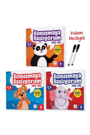 Konuşmaya Başlıyorum Serisi (türkçe'de En Çok Kullanılan 1000 Kelime) (2-4 Yaş) Yaz-sil Kitaplar - 3