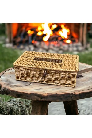 Korbgeflecht, Rattan, Serviettenhalter, Aufbewahrungsbox, Organizer, quadratisch, groß - 4