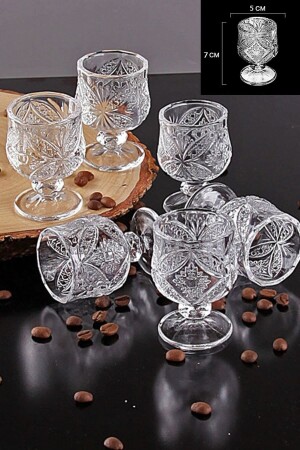 Kristallgeschliffenes Glas, 6 Stück, Kaffee-, Wasser-/Likörglas/Glasbecher - 1