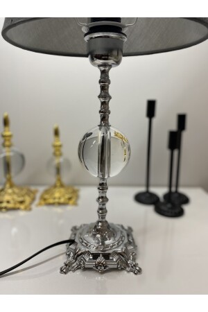 Kristallglas-Lampenschirm der Safderun-Serie, Tischlampe aus Chrom (Silber), Lux-Lampenschirm, Geschenk für Zuhause, Aba zamaktektopsilver - 7