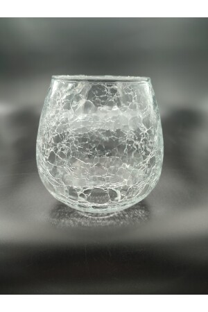 Kronleuchter aus Glas. Transparente Farbe. Rissig gemustert. (ZU. 27). Im Vergleich zur normalen Glühbirne. Transparentes Rissmuster. - 8