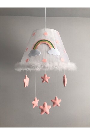 Kronleuchter für Baby- und Kinderzimmer, weißer Tüll, Lachs, Regenbogen, Weiß, Lachs, Regenbogen - 10