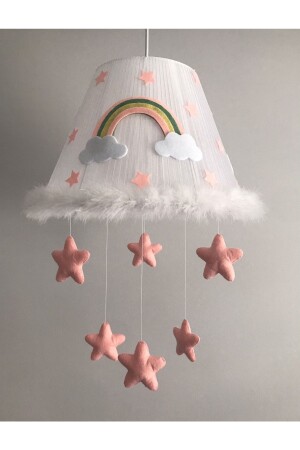 Kronleuchter für Baby- und Kinderzimmer, weißer Tüll, Lachs, Regenbogen, Weiß, Lachs, Regenbogen - 6