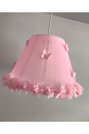 Kronleuchter für Kinderzimmer, rosa Tüll mit Schmetterling, pinktulkelebek - 6