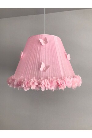 Kronleuchter für Kinderzimmer, rosa Tüll mit Schmetterling, pinktulkelebek - 3