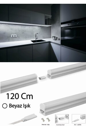 Küchenarbeitsplattenbeleuchtung – Regalbeleuchtung 120 cm LED-Set mit Schalter – Weiß - 3