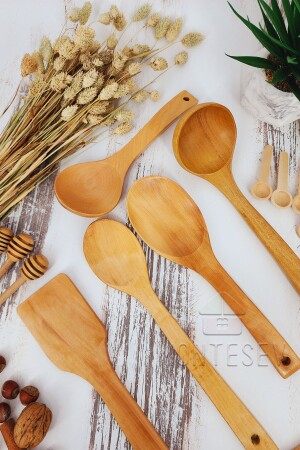 Küchenlöffel-Set aus Holz, 15-teilig, Löffel aus Buchen-, Buchsbaum- und Bambusholz ynahş1 - 4