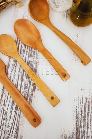 Küchenlöffel-Set aus Holz, 4-teilig, Buchen-, Buchsbaum- und Bambusholzlöffel ynahş2 - 5