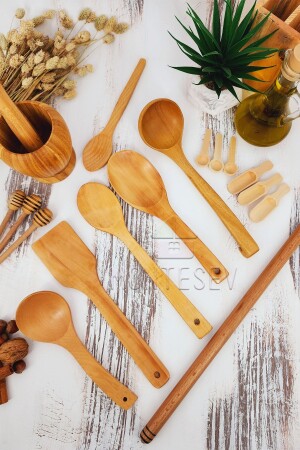 Küchenlöffel-Set aus Holz, Nudelholz, 17-teilig, Buchen-, Buchsbaum- und Bambusholz, Holzlöffel, TYCGWOMR6N168693057190170 - 1