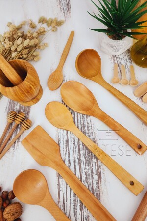 Küchenlöffel-Set aus Holz, Nudelholz, 17-teilig, Buchen-, Buchsbaum- und Bambusholz, Holzlöffel, TYCGWOMR6N168693057190170 - 4