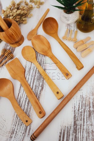 Küchenlöffel-Set aus Holz, Nudelholz, 17-teilig, Buchen-, Buchsbaum- und Bambusholz, Holzlöffel, TYCGWOMR6N168693057190170 - 5